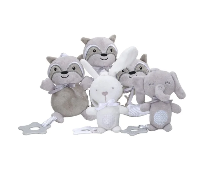 Мягкая и удобная детская подвесная игрушка-прорезыватель с колокольчиком в виде животного