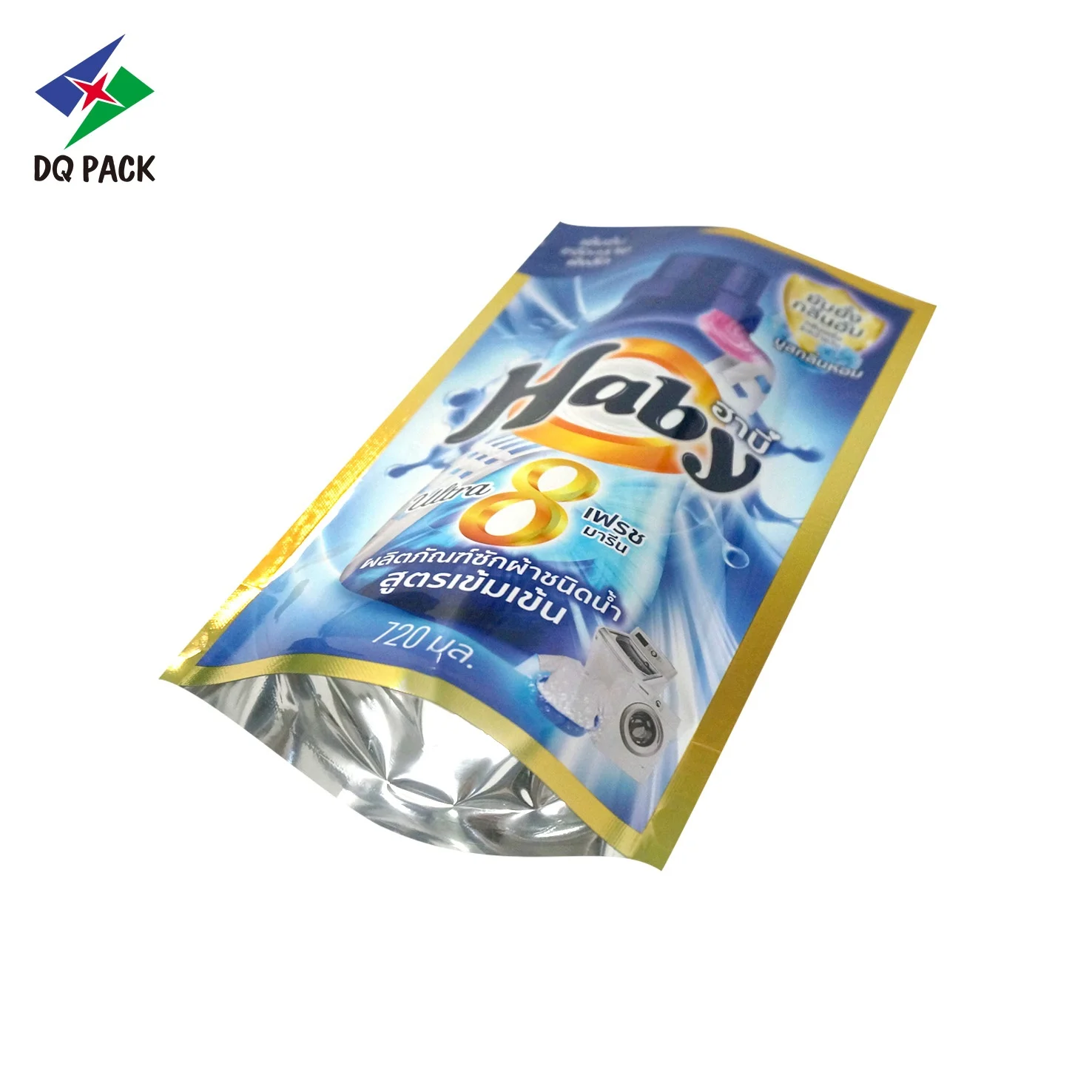 DQ PACK custom heat seal 200ml 720ml stand up pouch doypack for liquid laundry detergent packaging
