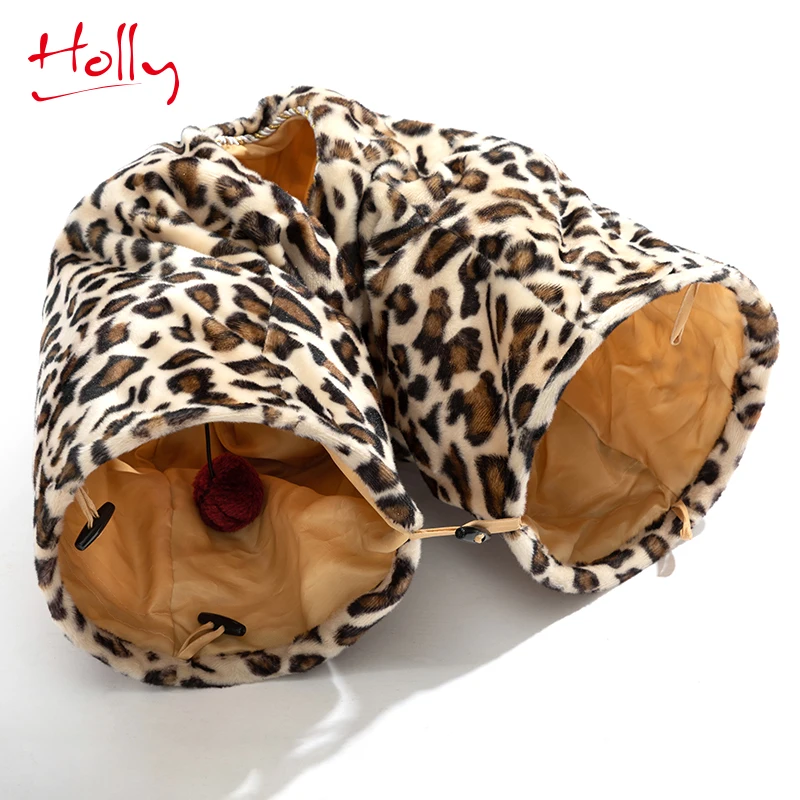 
2020 Foldable Cat Tunnel with Holes Cat Channel 3 color Selection Cat flannel channel toys 
