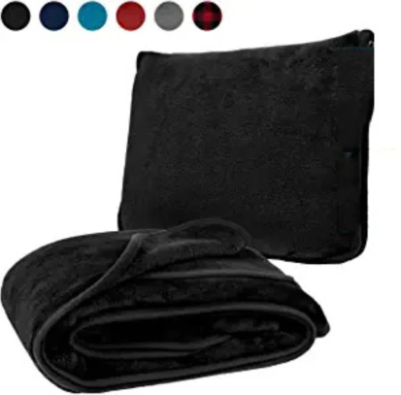 Bsci Travel Blanket Pillow Airplane Car Home or Office  Luggage Belt carabiner and Backpack Clip Travel Blanket