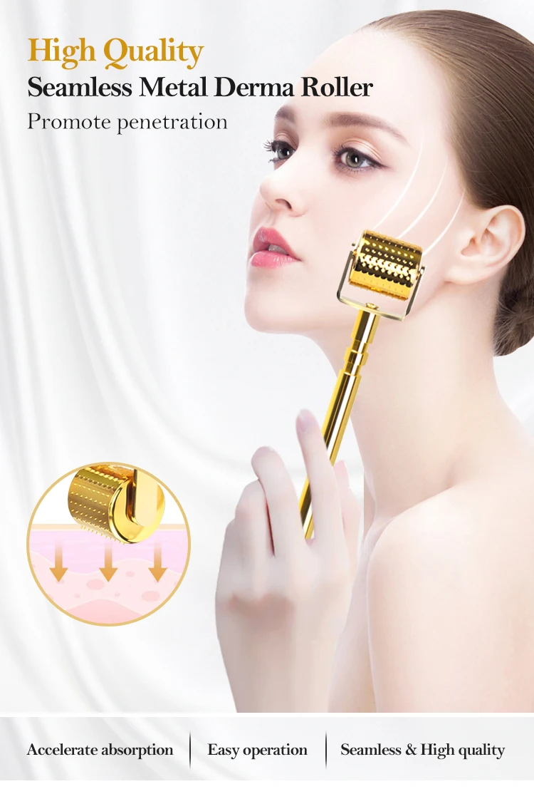 Tuying DRS250 Золотая титановая микро-игла Дерма-ролик для роста волос и