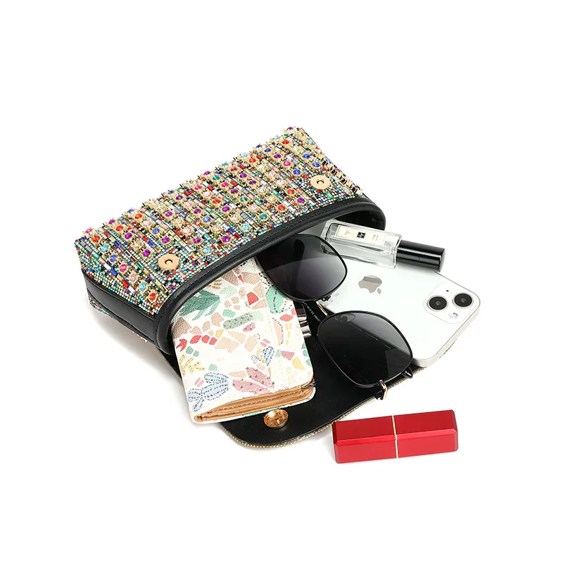 Luxury ladies crossbody bag with crystal high quality rhinestone evening clutch bag