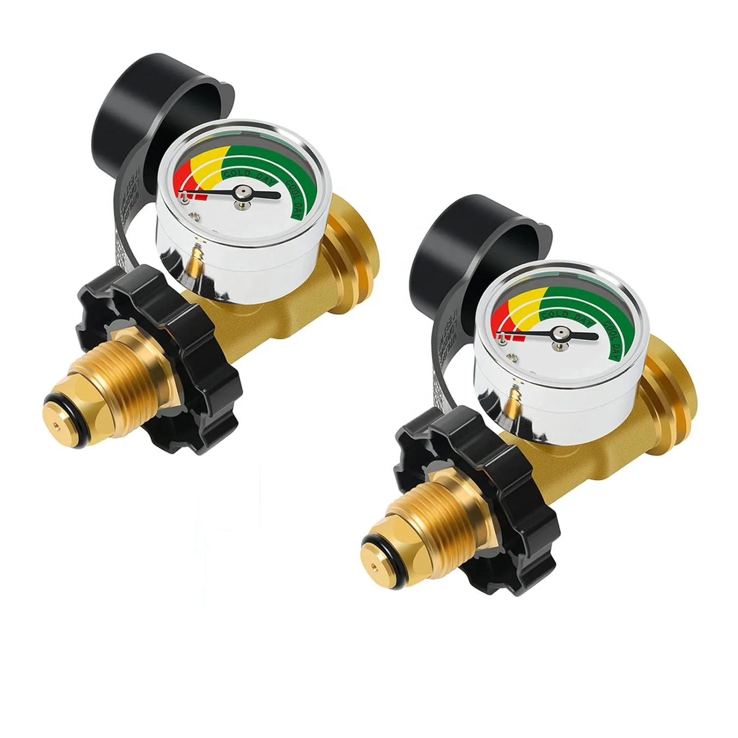 Gas High-Pressure Gauge Propane Tank Gauge with POL Connection for 5-100lb Propane Tank, Stay Accurate at Different Temperatures