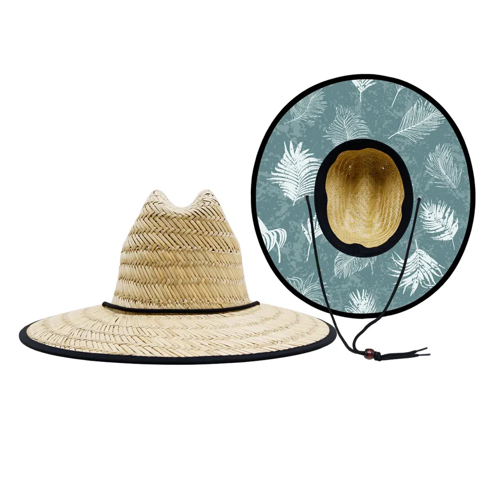 Summer Florida surfers aloha unisex sombreros wholesale straw lifeguard hats for men with custom logo