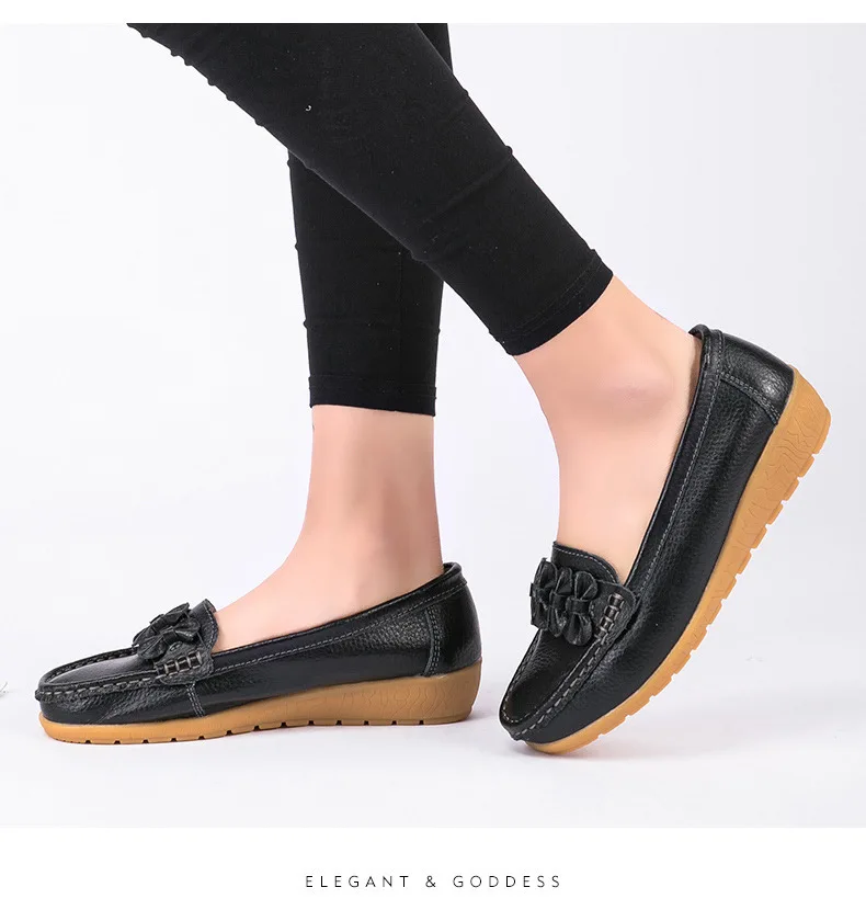 Latest Design Fashion Female Flat Women Leather Loafers Shoes