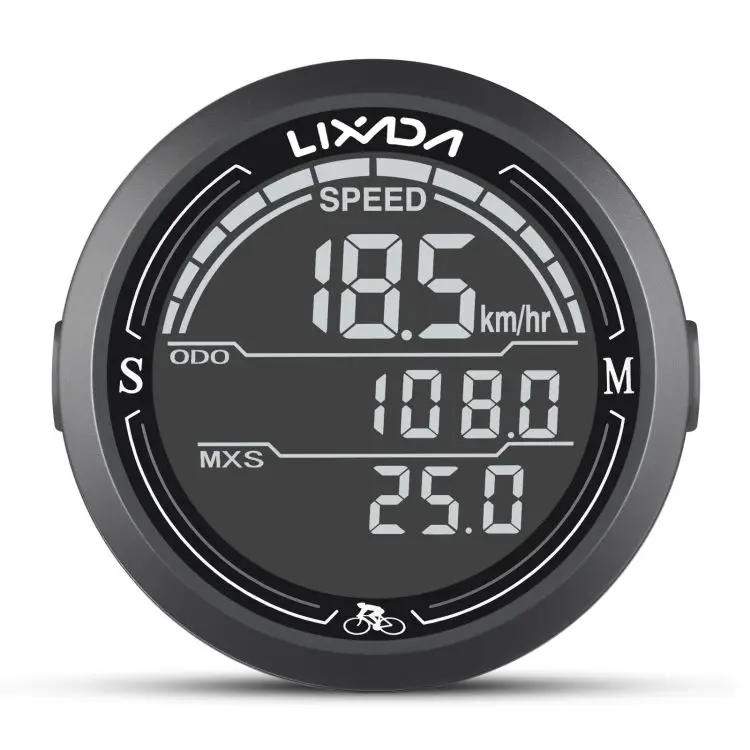 Wired Bike Speedometer Waterproof Round Shaped Bike Computer Backlight Screen Cycle Odometer