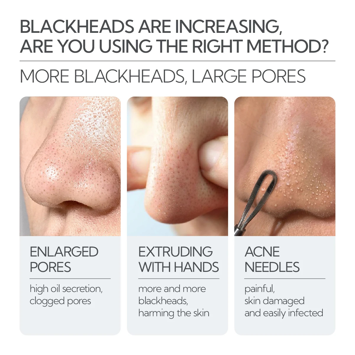 Lanbena Blackhead Remover Pore reducing serum and Nose pore Strips Skin Care Set two-in-one 30G/30ml