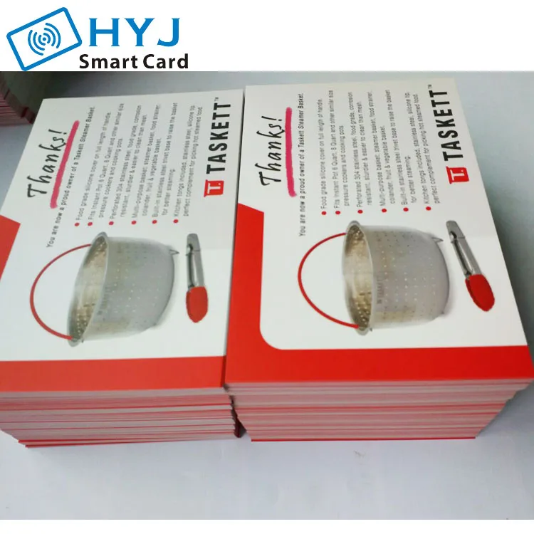 Customized coated paper insert cards thank you / reviews cards printing