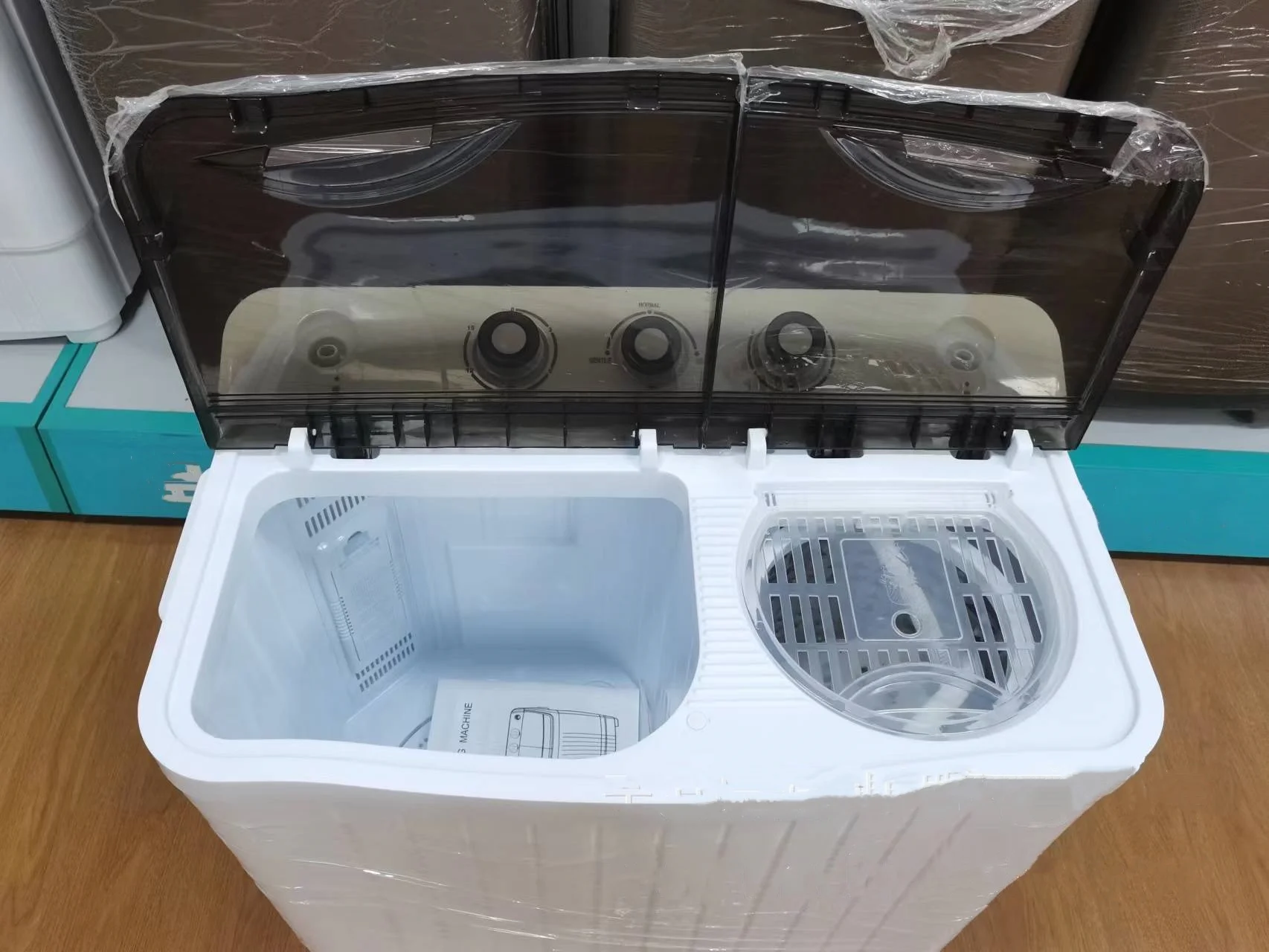 7.0kg Double Drum Electric Washing Machine Clothes Dryer Low Noise Top Loading Semi-Automatic Households Hotels New English