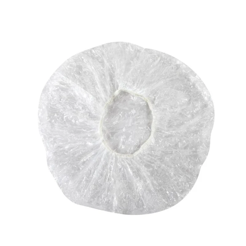 Unisex Waterproof PE Hair Cap for Hair Dyeing Anti Dust Disposable PE Shower Cap Transparent
