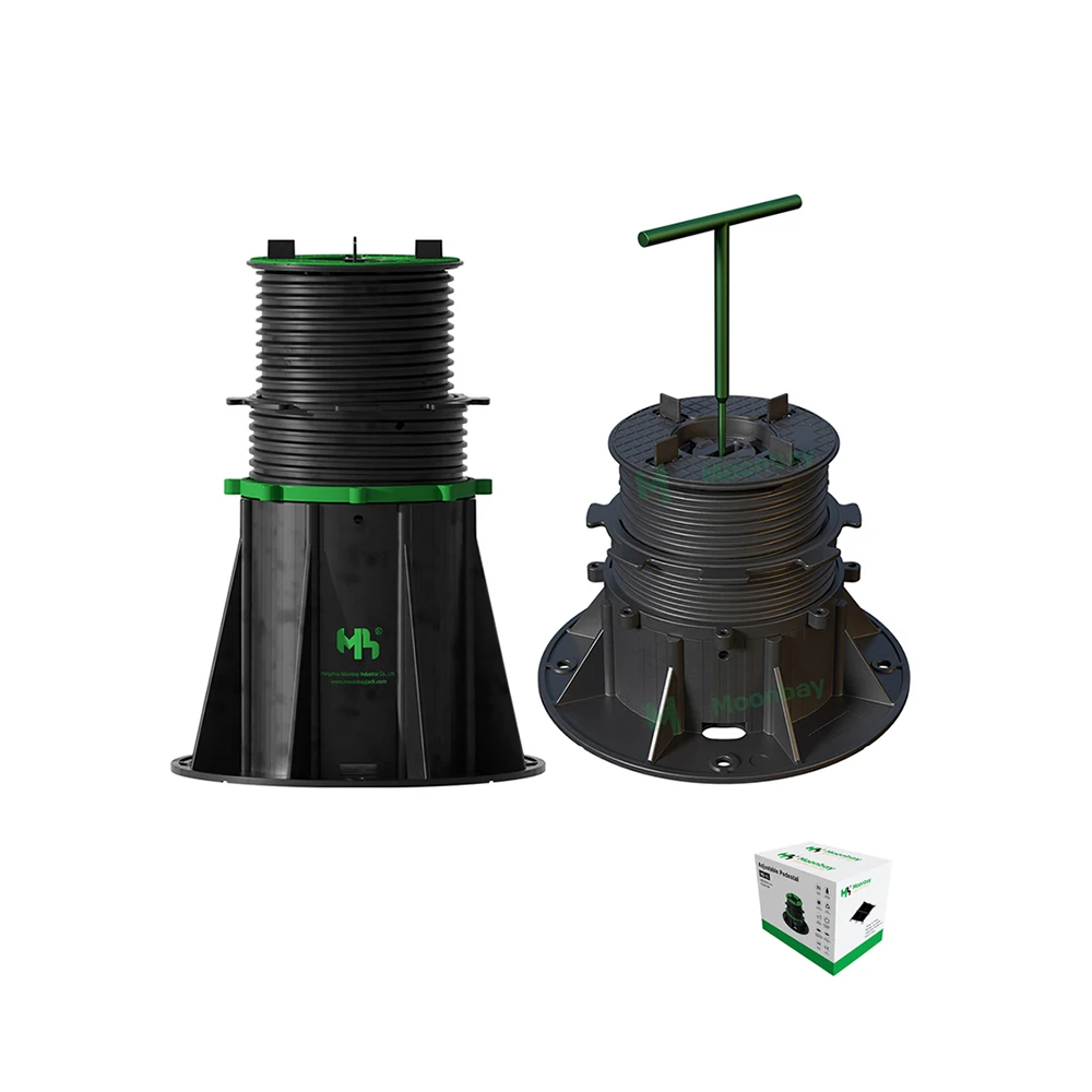 Self leveling adjustable floor tile pedestal plastic flooring paver support system plot pad