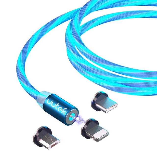 UUTEK UC002  Free Shipping 2021 New Hot Sales 3 in 1 Led Light  Magnetic Charging Cable usb cable