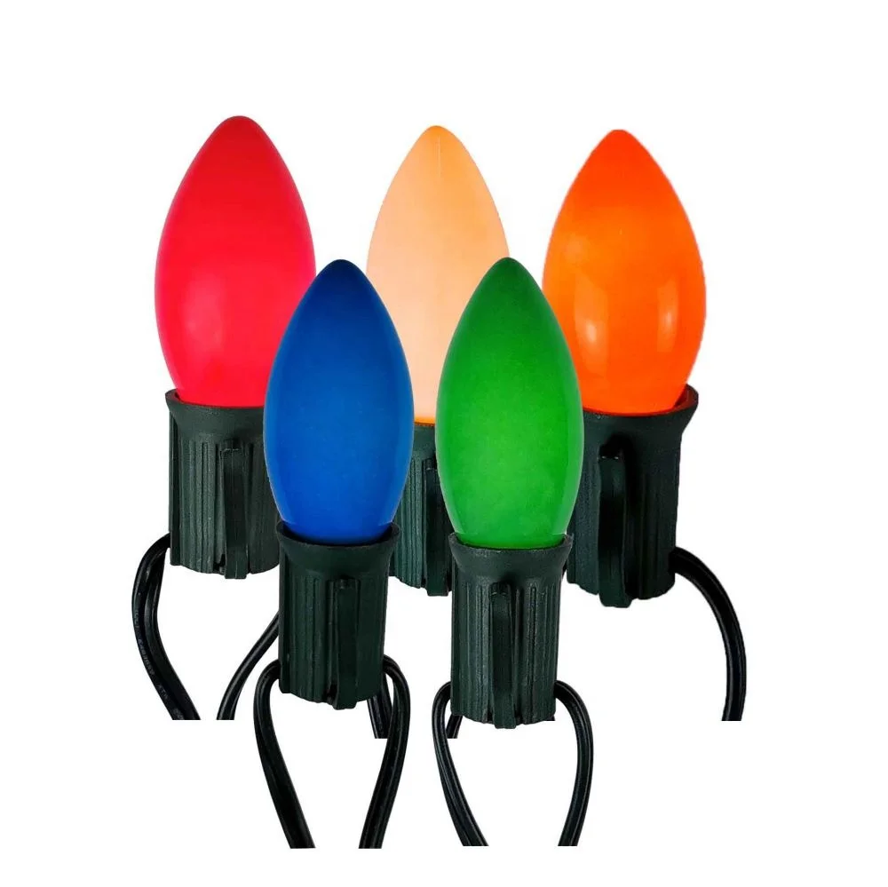 25 LT C9 Light Set Ceramic Multi Bulb E17 Socket  Christmas  Wholesale Wall Decoration Hanging  Garden Led Outdoor String Light