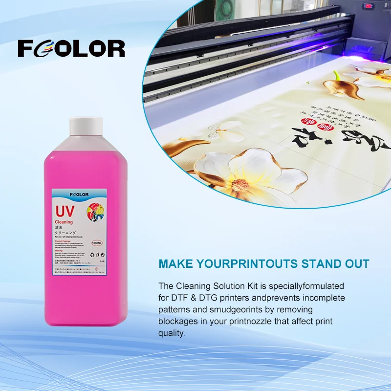 Fcolor Free Sample New 300ML UV Printer Cleaning Solution For Espon Printer  Nozzle Strong Cleaner Solution For UV Printer