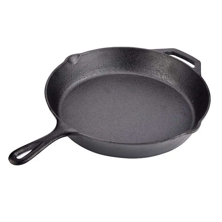 whole cast iron pre-seasoned kitchen cooking ware non stick skillet frying pans