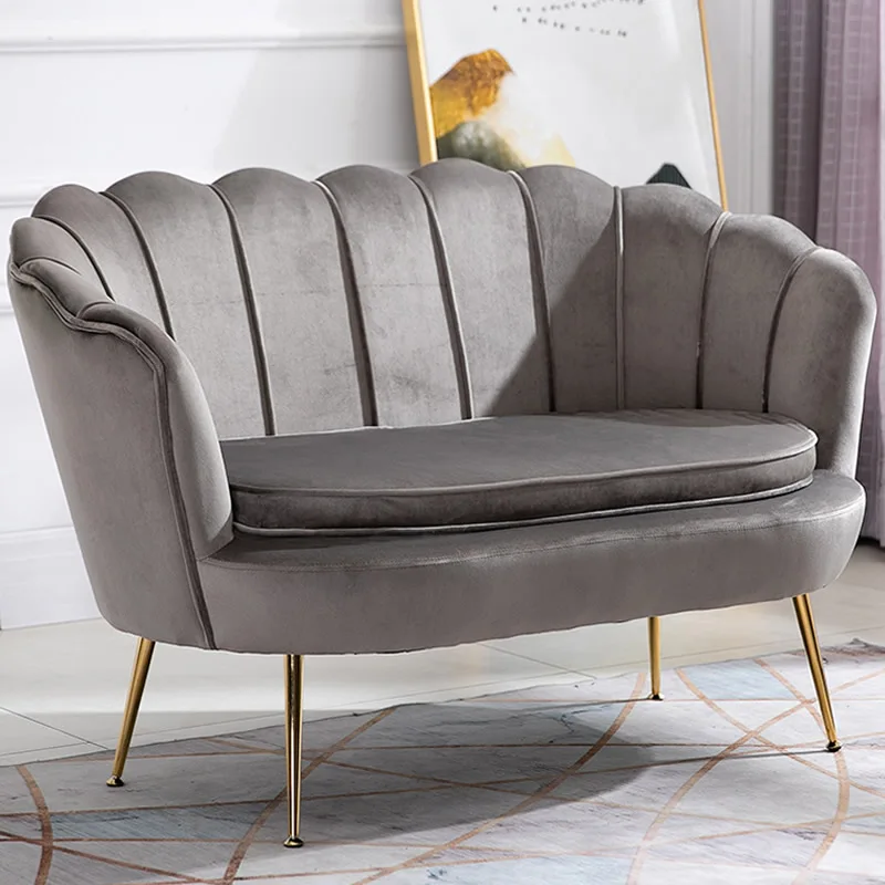 Factory custom pink gold trim morden luxury velvet fabric lounge recliner 2 or 3 seater couch living room sofa