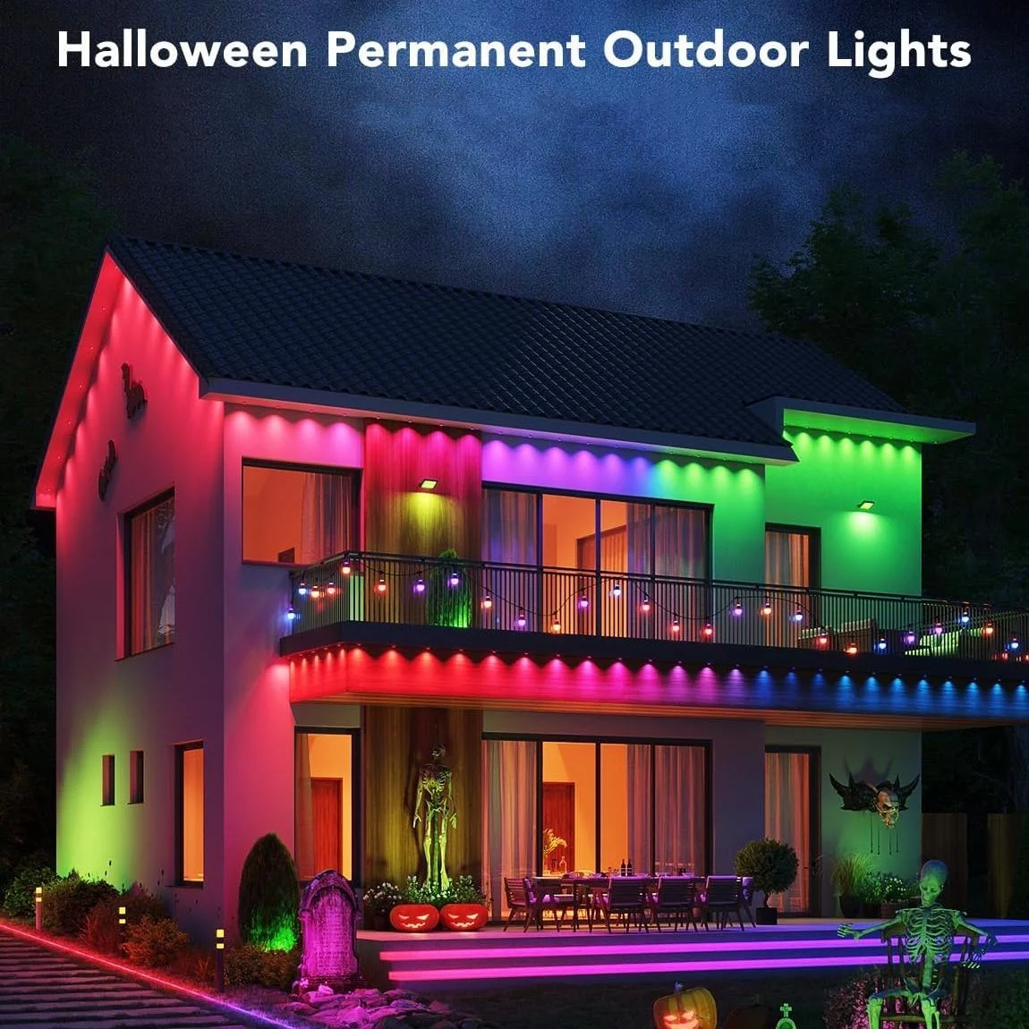 Outdoor Eaves Light String Hot Sale Christmas RGBIC LED Ip67 Waterproof Holiday Garden Point Lights Wifi App Controlled