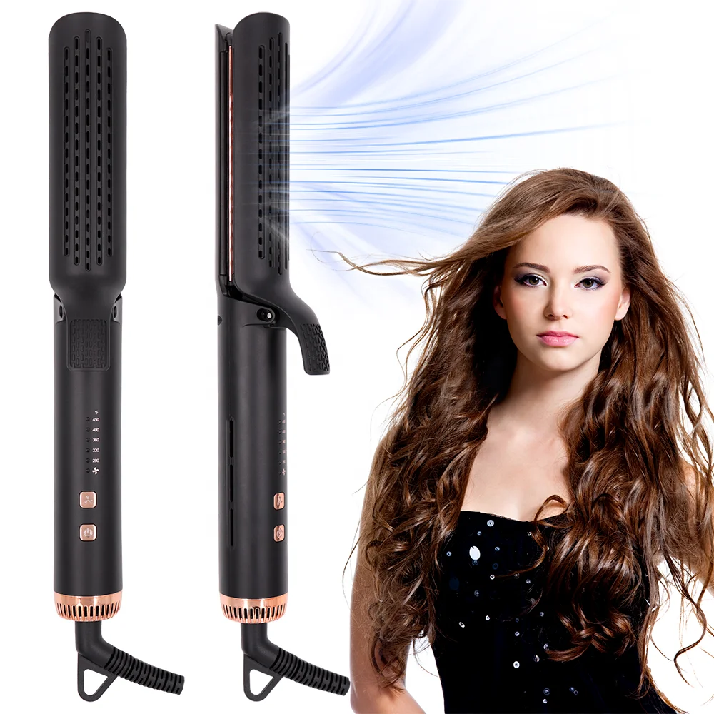 2024 new product 2 in 1 Professional Private Label Airflow Flat Iron Hair Straightener Hair Curler for Salon