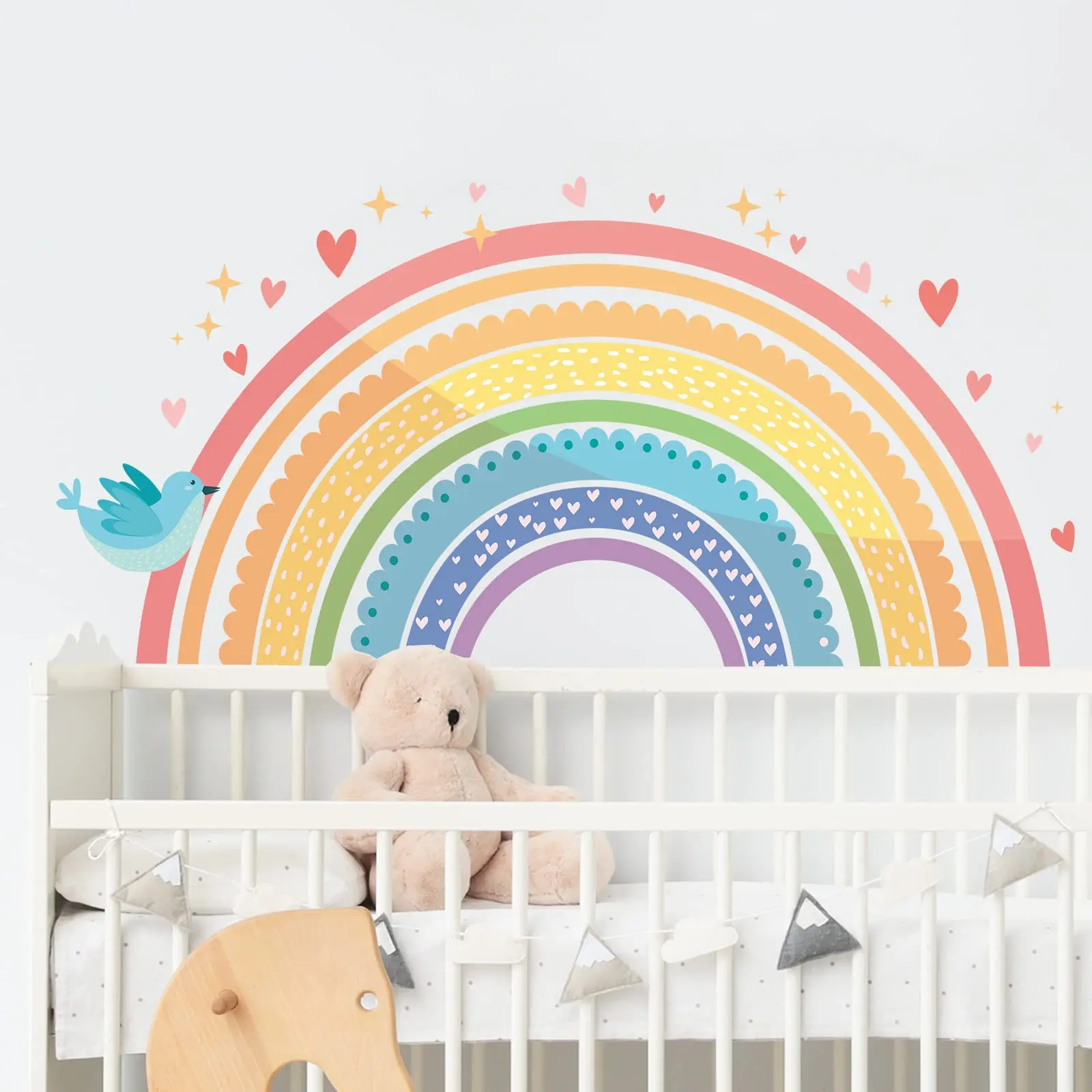 Love rainbow stars Sun children cartoon cute wall stickers living room bedroom decoration wallpaper self-adhesive DIY stickers