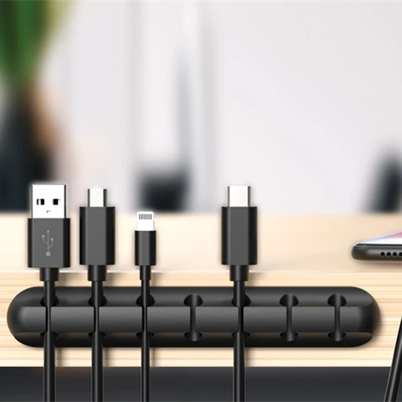 Creative silicone desktop data cable organizer Data line organizer desktop data cable storage cable management