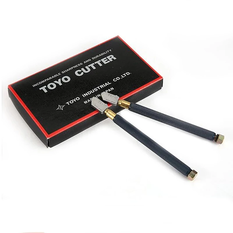 
6Pcs TC-17 Oil Rolling Diamond Glass Cutter Metal Handle Diamond Straight Head Cutting Tool Pack 