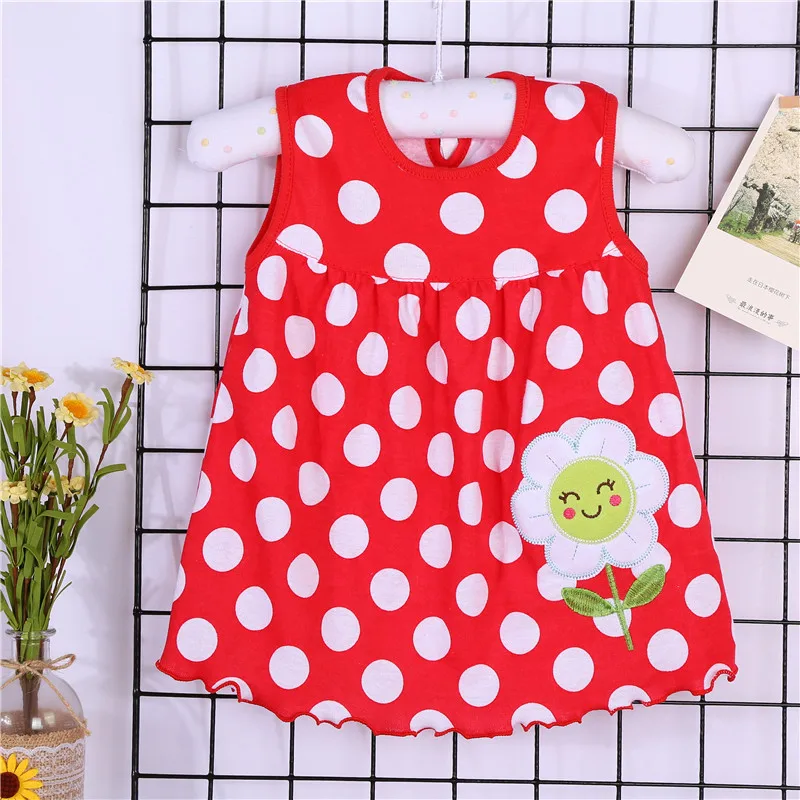 
over 30color 0-1year Summer 100% cooton Baby Dress /girl baby Sleeveless flower print dress clothes toddle baby girl Dress 