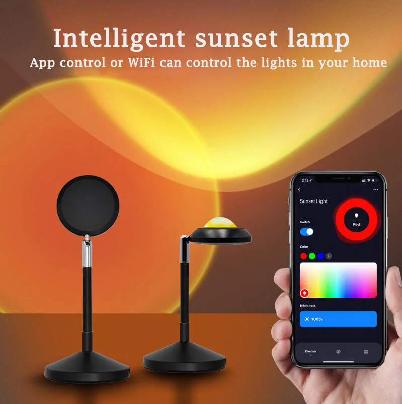 Hot Night Light Sunset Light, Projector Lamp Led Floor RGB Modern Projection Sunset Lamp for Photography Living Room Bedroom