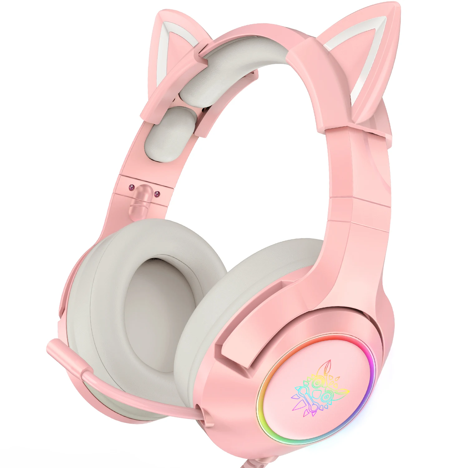  Onikuma K9 розовые Игровые наушники с кошачьими ушками для ноутбука ПК мобильные оптовая