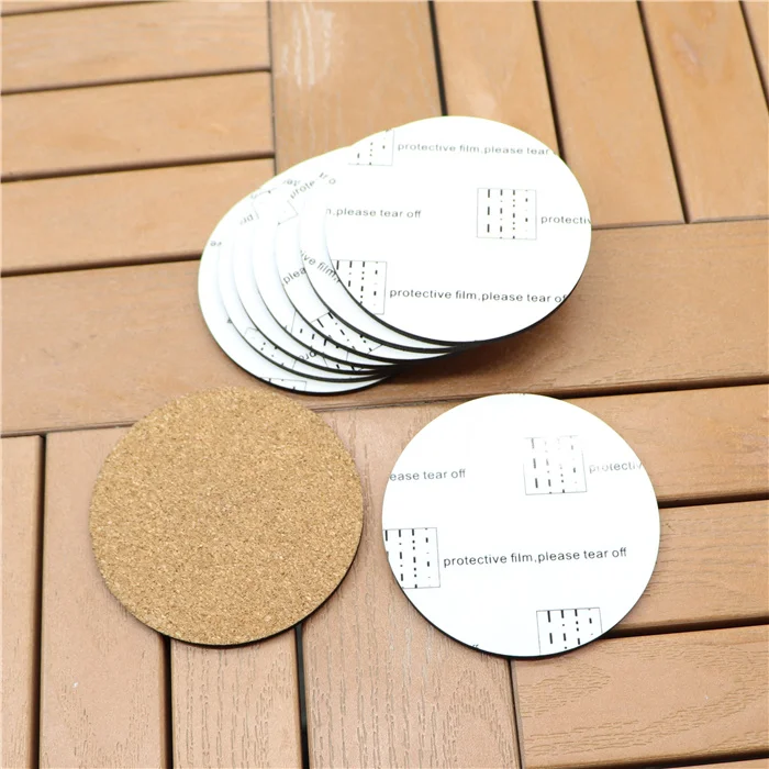 MDFSUB High Quality Circle Sublimation MDF Coaster Round 90x90mm Custom White Blank with Protective Film
