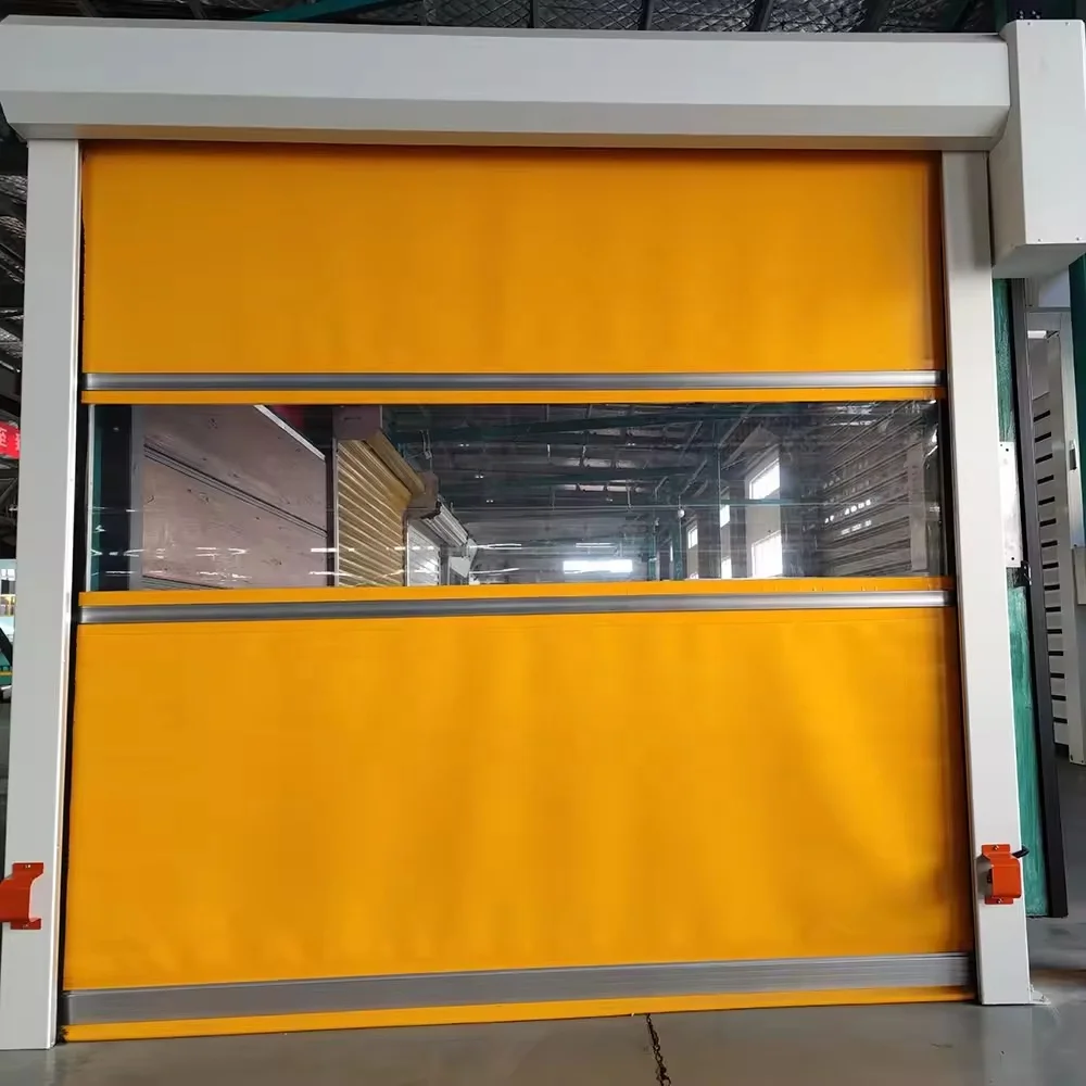 Auto Closing 304 Stainless Steel Frame Pvc Curtain Fast Roll Up Rapid High Speed Door Using In Pharmaceutical Factory