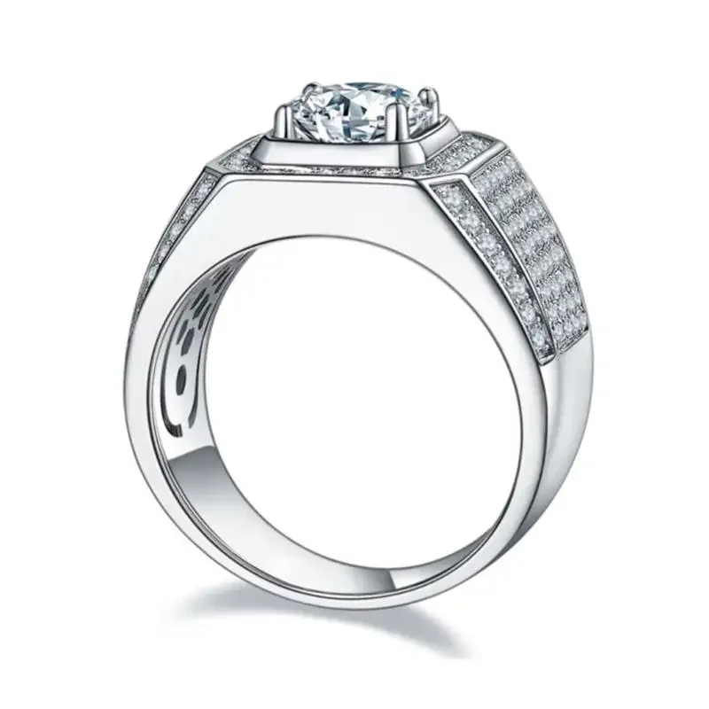 luxury Hiphop Men Women Fine Jewelry Iced Out 10k Gold  VVS Moissanite Diamond Star Ring With GRA Certificate