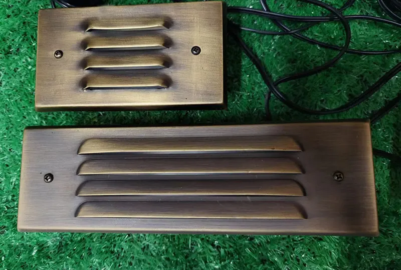 Outdoor 12V Landscape Stair Lamp Brass Recessed LED Step Lights Stair Wall Lights