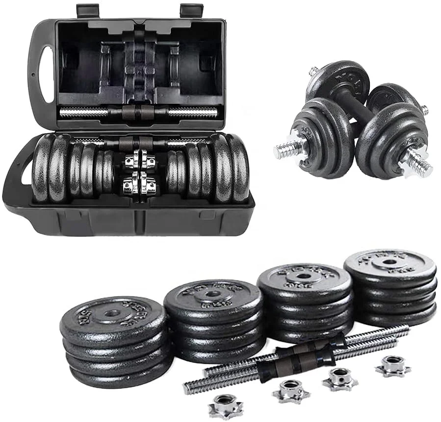 OBL 50KG Barbell Dumbbell Set Adjustable Dumbbell Set Gym Equipment Free Weights Fitness Dumbbells Set with Case