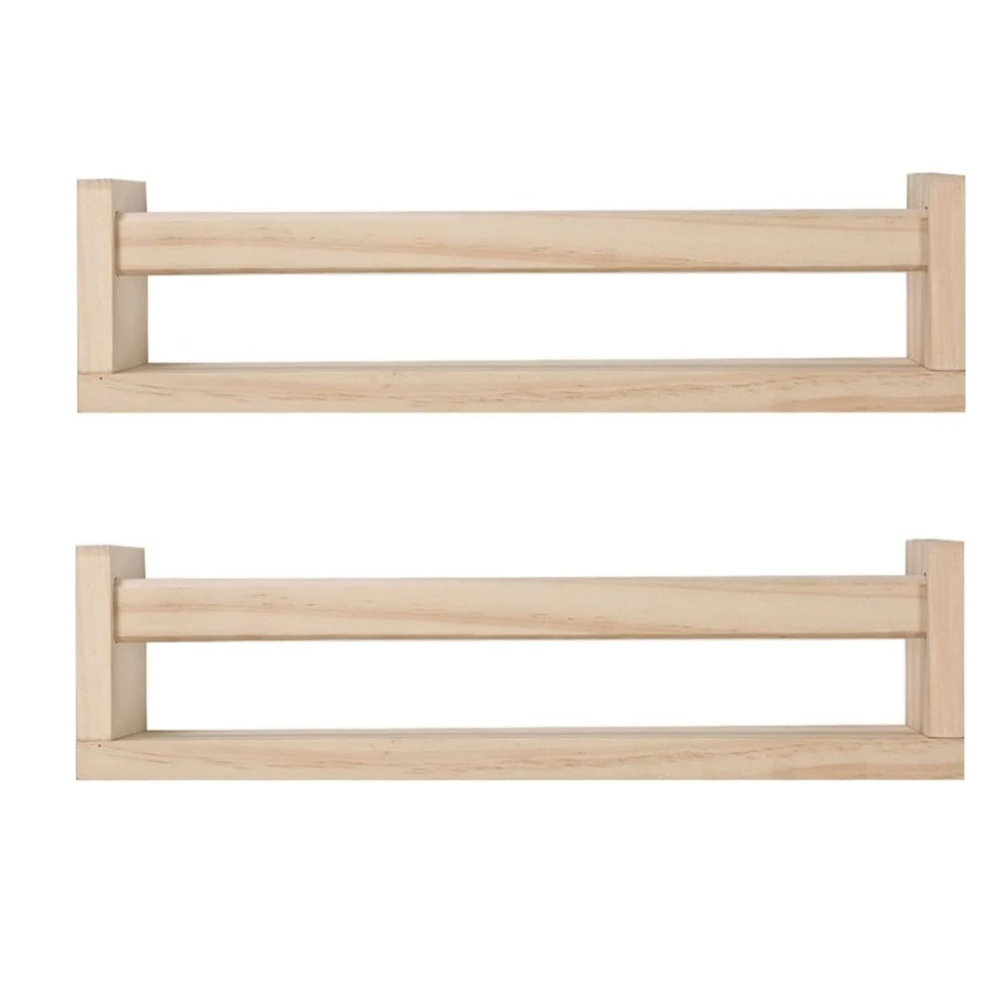 Addreen Nursery Floating Book Shelves for Kids Room Kitchen Spice Rack or Rustic Set of 2 Wall Mounted Shelves