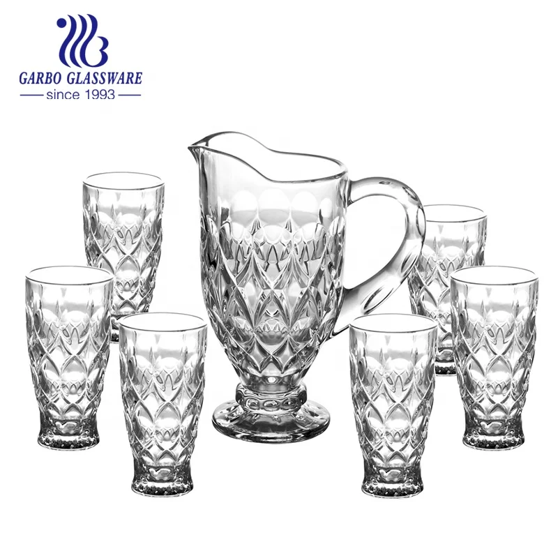 Arabic style Golden 2pcs Water Drinking Glass Set  glass jug glass tumbler luxury style home use  cup lead free