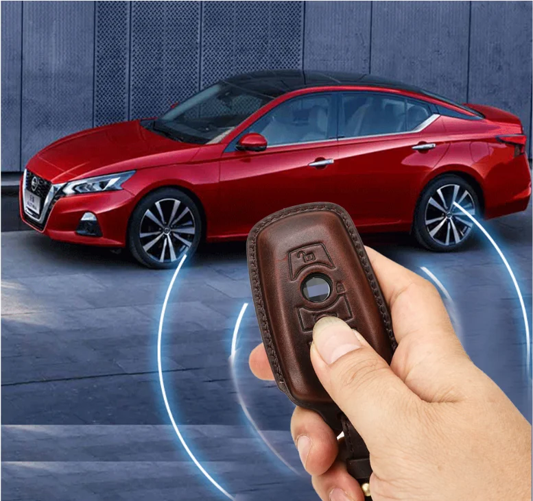 Creative England style vintage fashion keychains men women accessories mini protective shell genuine leather car key case