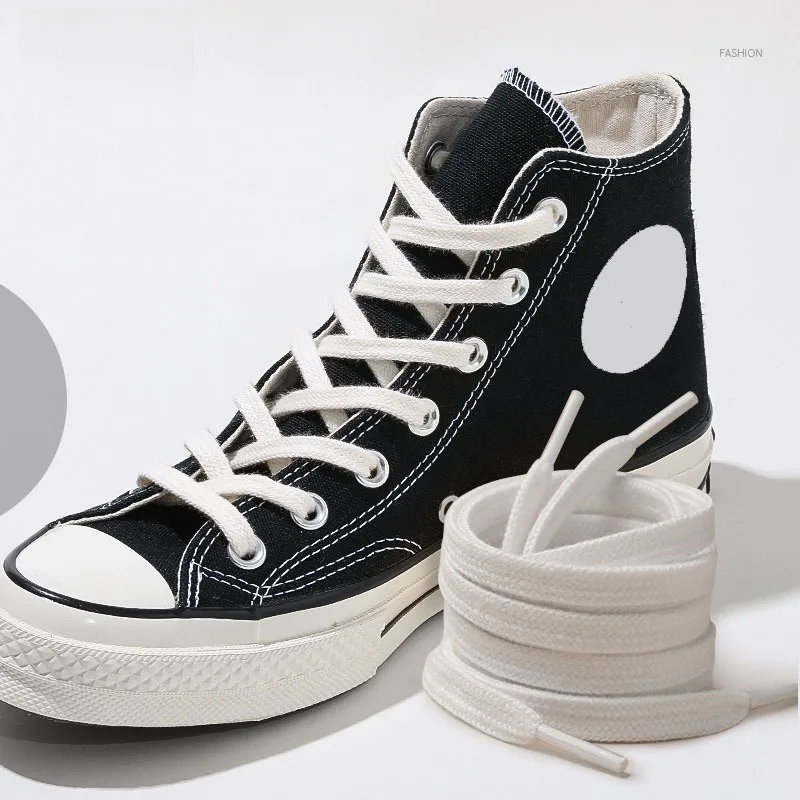 High quality Pure Cotton Cavas Shoelaces Flat Cotton material Shoe laces for Sneakers