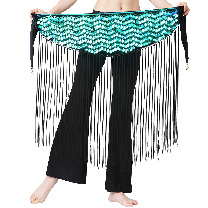 Sexy half circle sequin wrap Hip skirt Belly dance stage wear for women