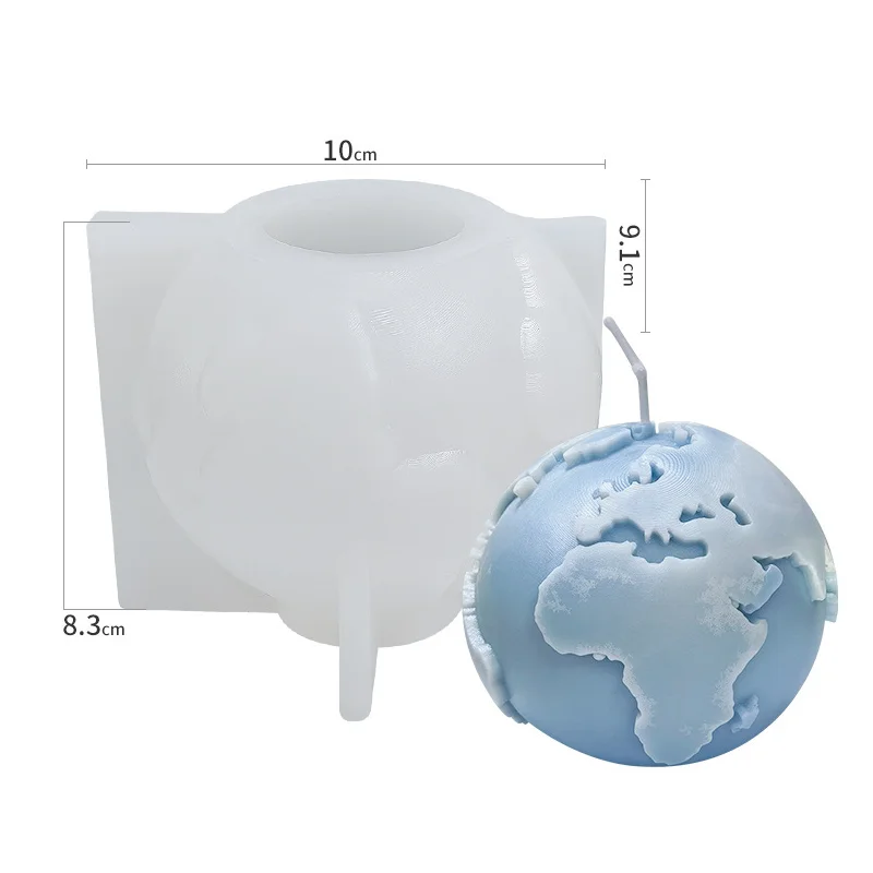 3D Earth Fragrance Candle Silicone Mold Plaster Mold Handmade Soap Expanding Incense Stone DIY 3D Earth Silicone Moulds