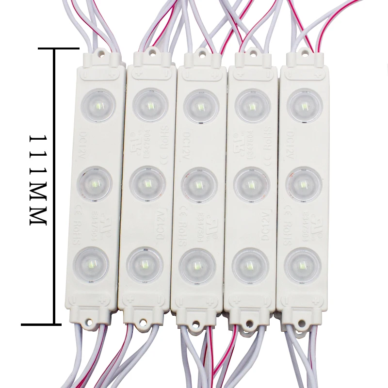 Outdoor LED module ABS backlight character Blister Channel Letter 3 leds 170 degree 12V SMD 2835 3.6W led module