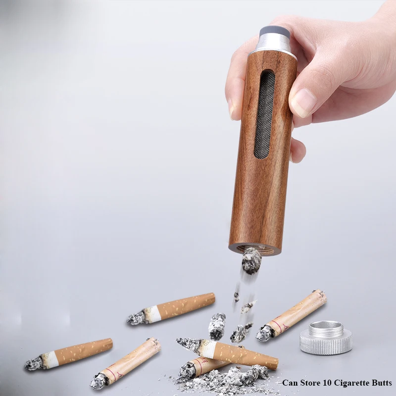 2024 Fashion Mini Wooden Car Ashtray Cigarette Ash Butts Collector Car beach ashtray Holder Portable Car Ashtray