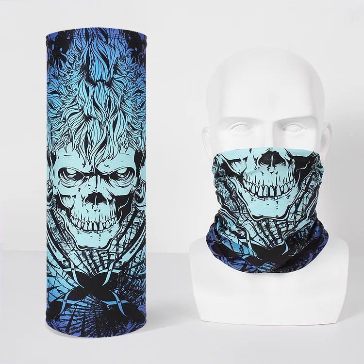 Wholesale Colorful Custom Printed Polyester Skull Men Women Face Cover Neck Tube Elastic Seamless Bandana Shorts Scarf For Sale