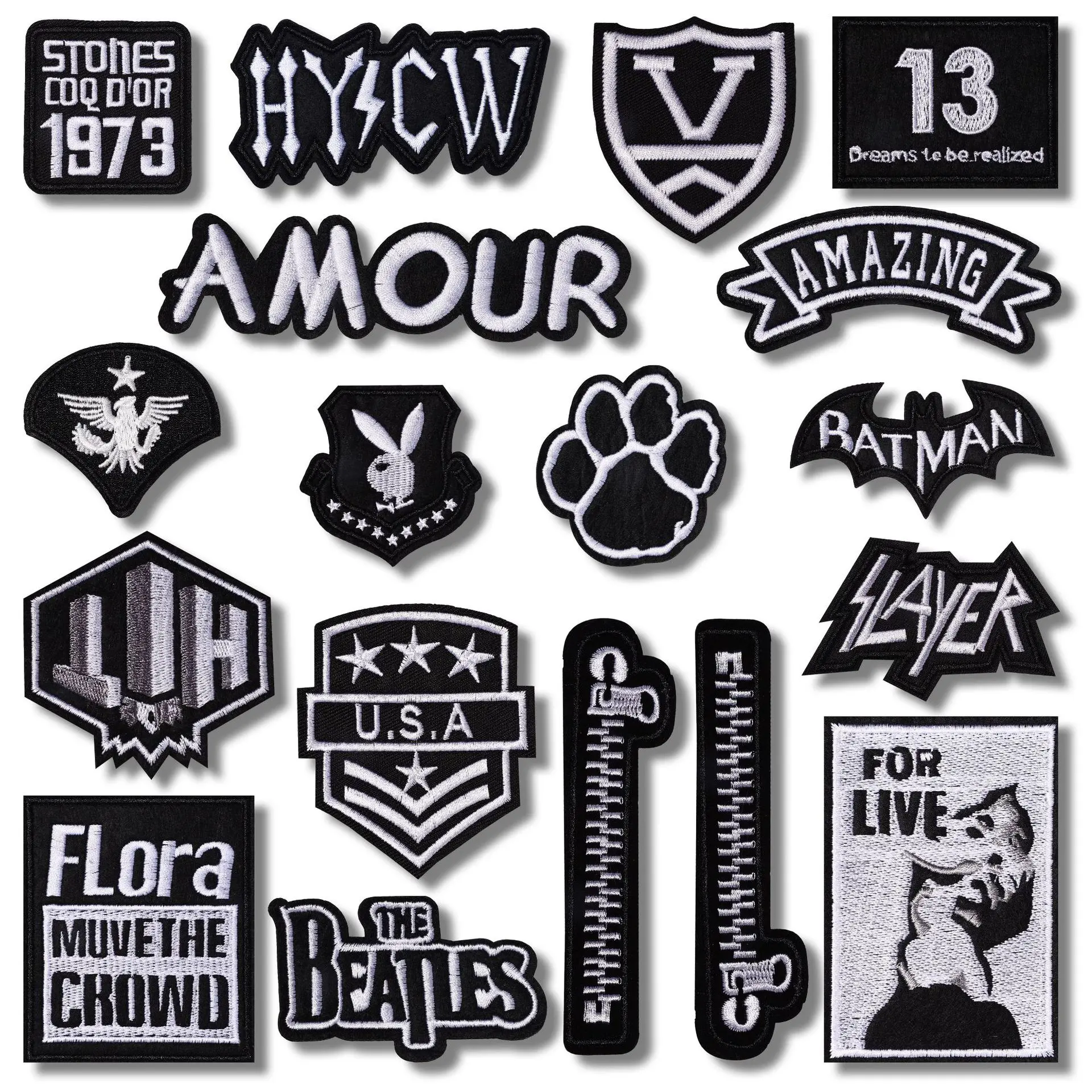 Computer black embroidered cloth patch badge down clothes jeans bags shoes and hats patches repair hole decoration