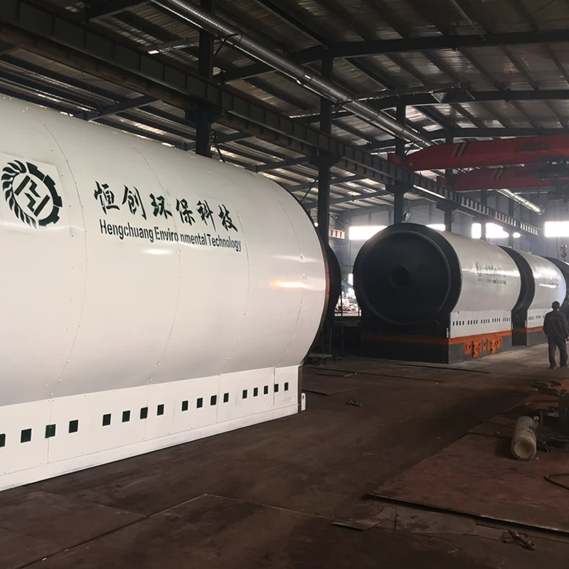 Установка пиролиза реактора длиной 8000 мм для отходов и резины, 15 тонн