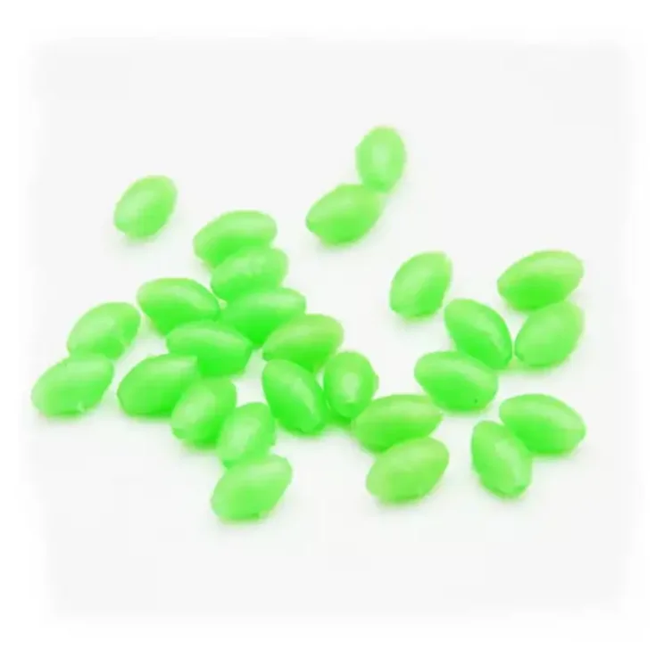 Wholesale best price oval round green luminous plastic fishing beads for fishing