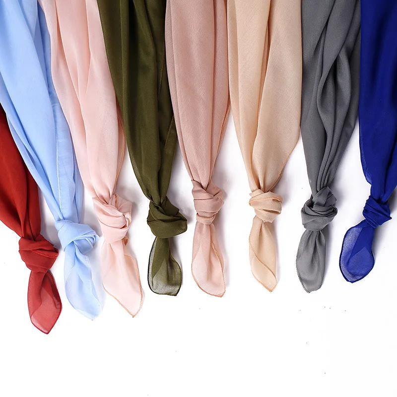 115*115cm Wholesale Cheap Cotton Hijab solid colors Malaysia Voile