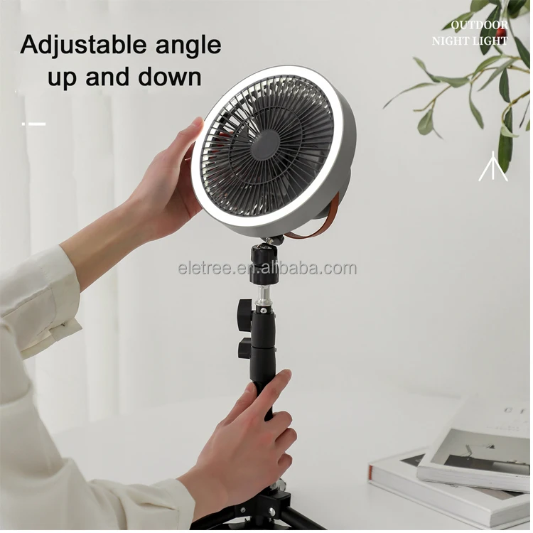 Adjustable Multi Function Large Capacity Led Lamp Usb Tripod Camping Camp Tent Fan For Outdoor