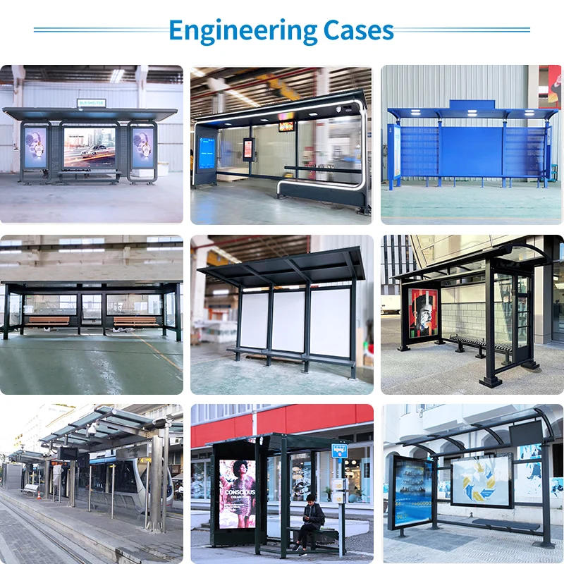 Hot Selling Multi-functional Smart Bus Stop Shelter with Advertising Light Box