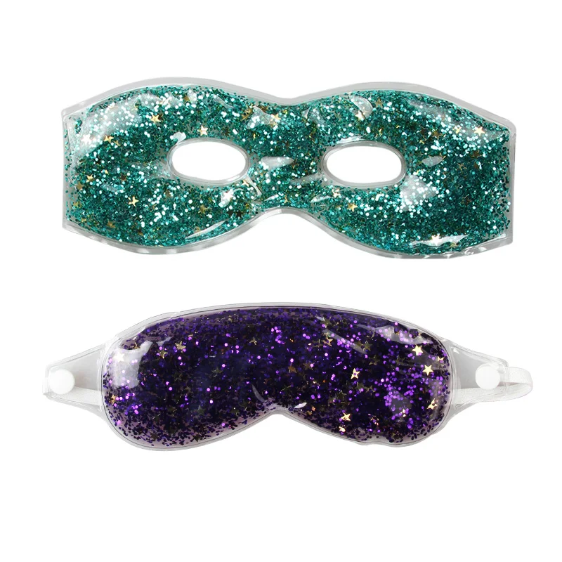 Gel Bead Eye Mask for Sleep and Relaxation Adjustable Strap Ultra-Soft Fabric Cover