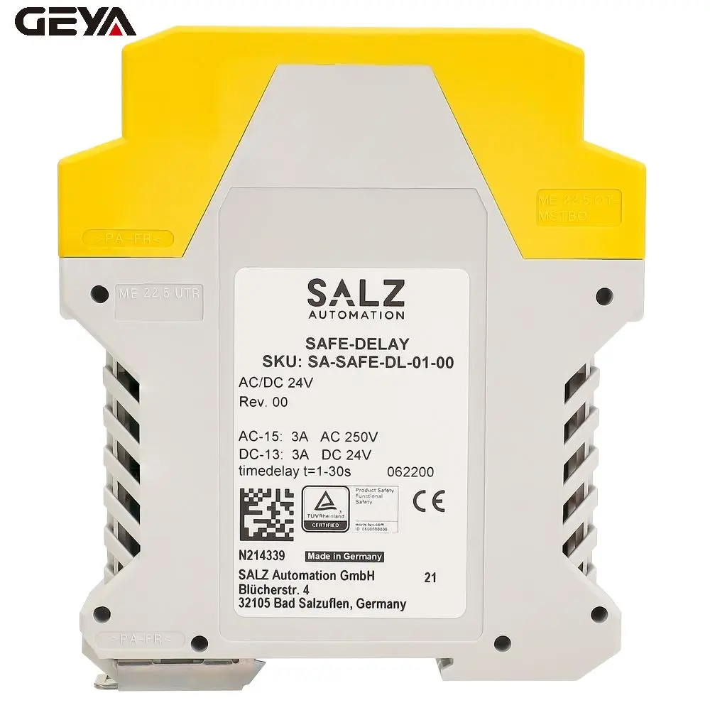 GEYA Industrial automation emergency stop normally closed DC/AC 24 V +/- 10 % gate low voltage starter safety relay for dc motor
